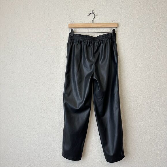 MADEWELL Vegan Leather Track Trousers High Rise in Black - Picture 8 of 16